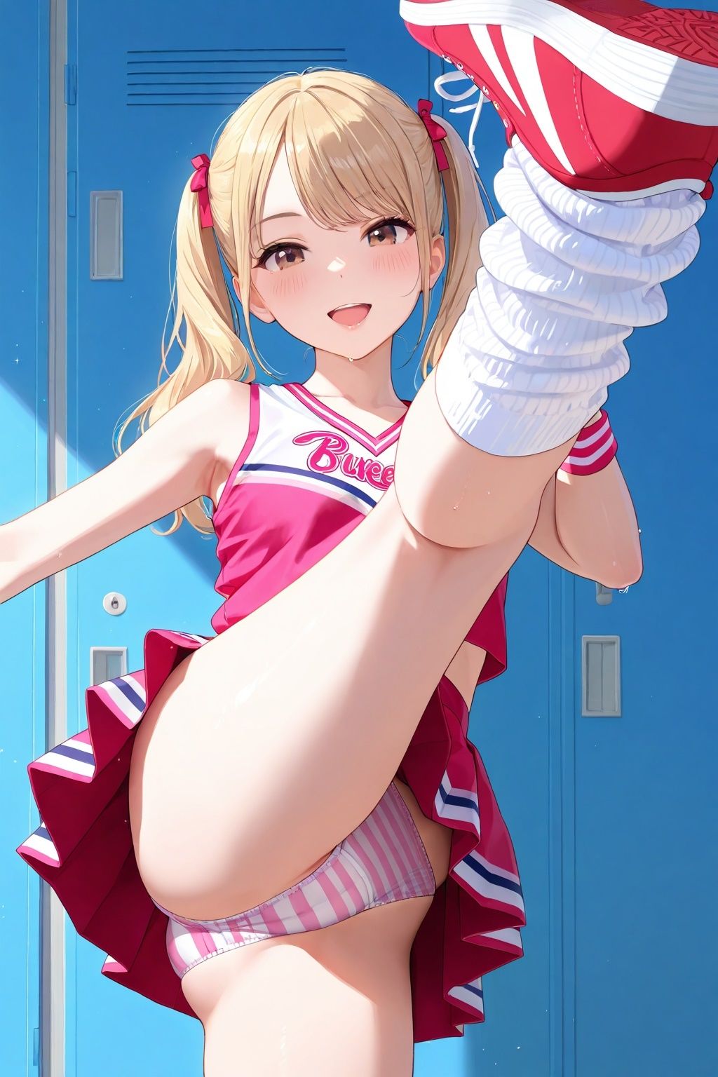 生パンチアガールのたくし上げ＆ハイキックパンチラ - サンプル画像 6