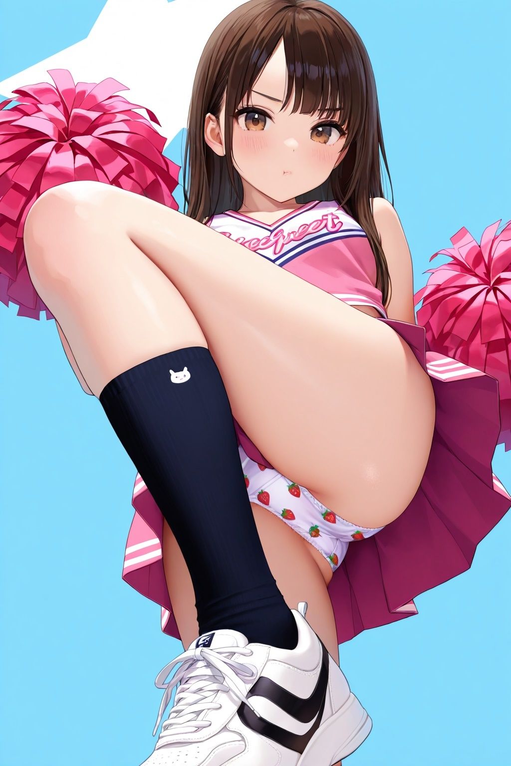 生パンチアガールのたくし上げ＆ハイキックパンチラ - サンプル画像 8