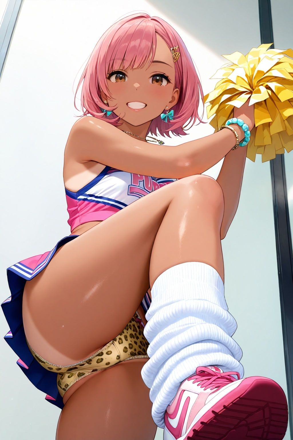 生パンチアガールのたくし上げ＆ハイキックパンチラ - サンプル画像 10