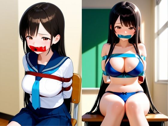 【放課後被虐教室】クラスメイトの羞恥にゆがむ委員長 - サンプル画像 2