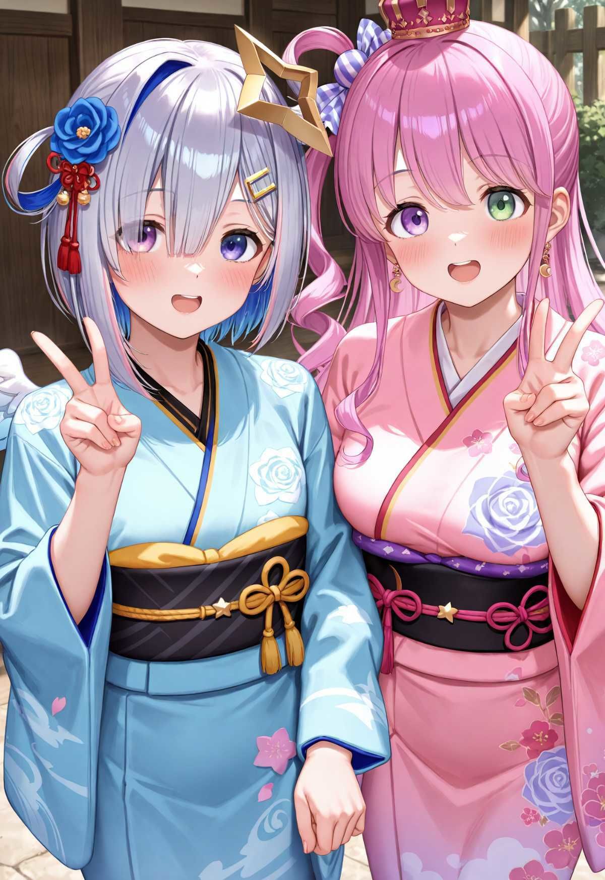 ホロメンたちの着物を脱がせて乱交絶頂させてみた2 - サンプル画像 1
