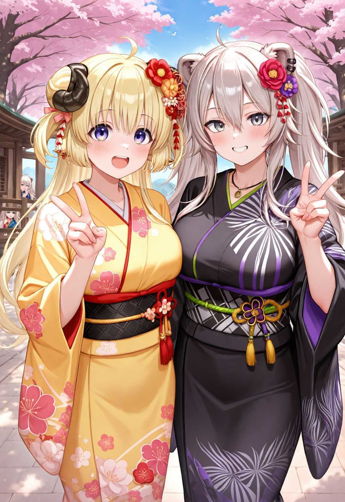 ホロメンたちの着物を脱がせて乱交絶頂させてみた2 - サンプル画像 3