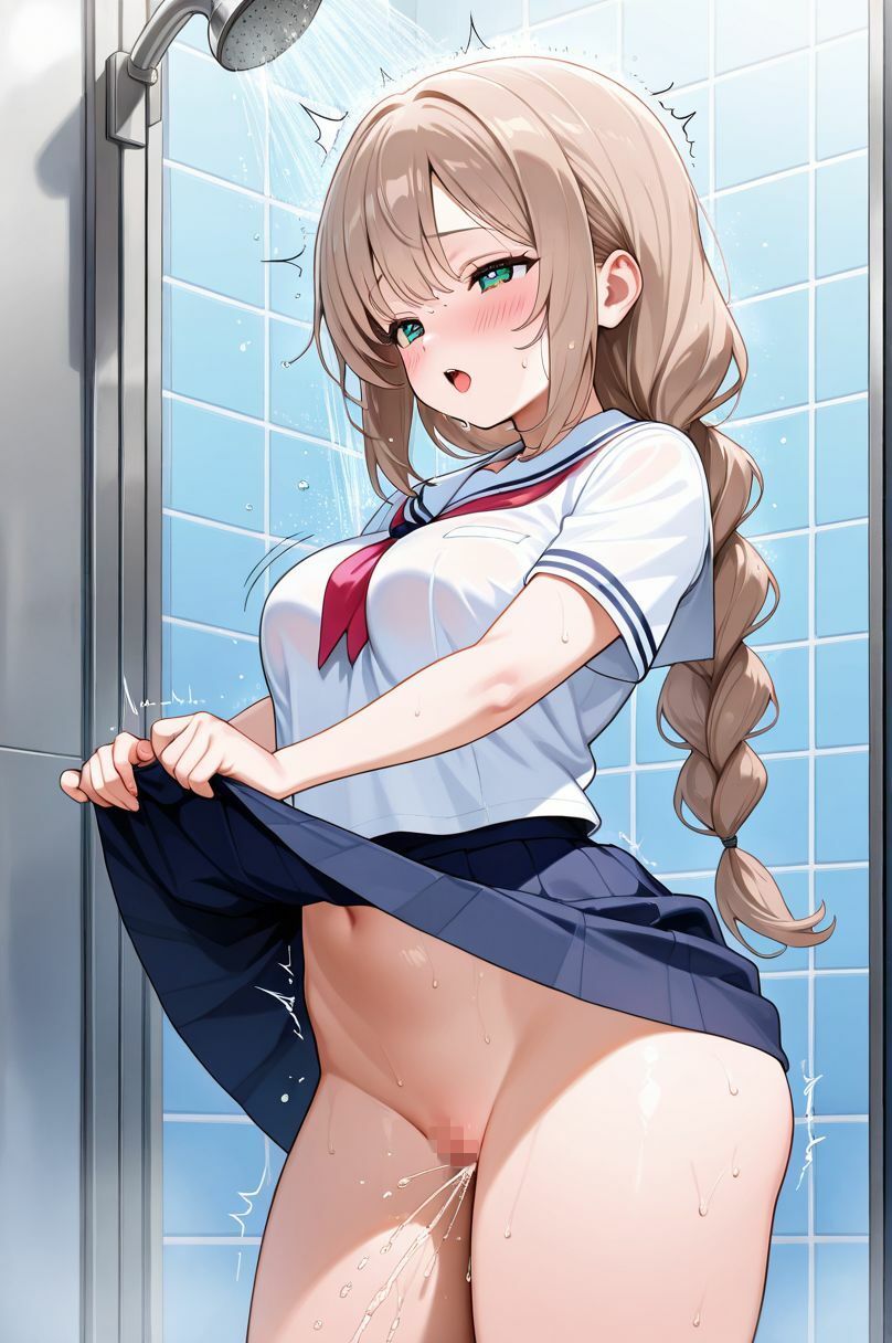 『制服未遂。図鑑【学生服編】 シャワー室での濡れ震える声。 - サンプル画像 1