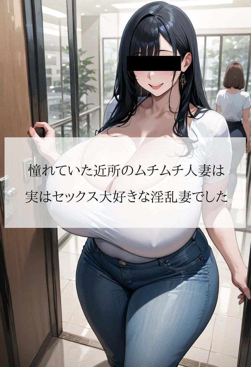 憧れていた近所のムチムチ人妻は実はセックス大好きな淫乱妻でした【セリフ付CG画像集】 - サンプル画像 1