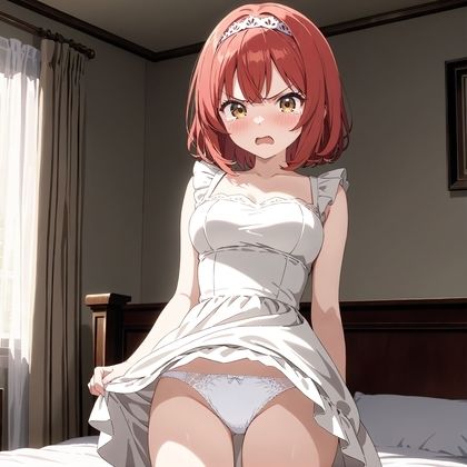 【高解像度】R-18イラスト集  赤髪ショートの王女が弱みを握られて… - サンプル画像 2