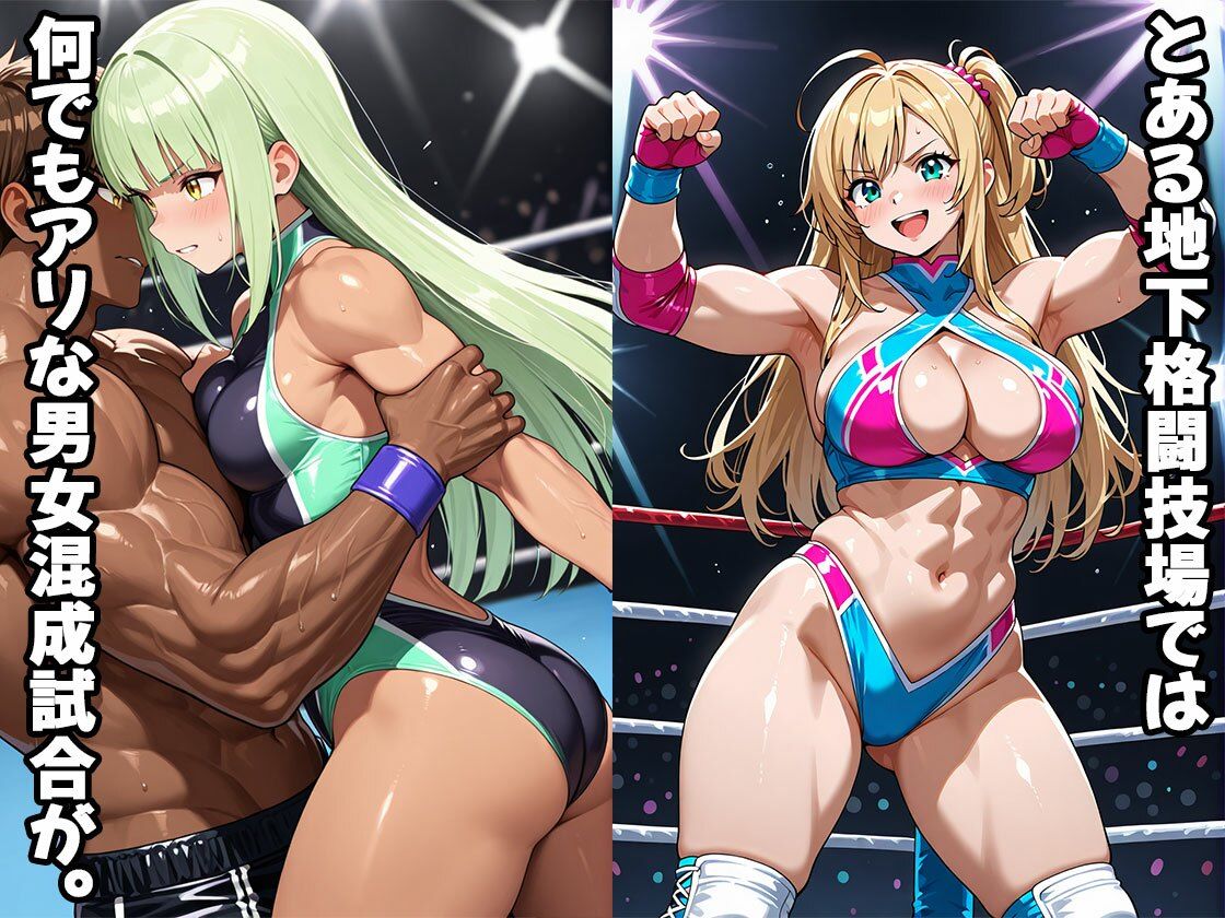 男女混合ルール無用プロレス（CG500枚） - サンプル画像 1