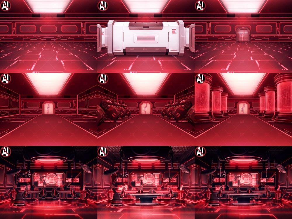 みにくる背景CG素材集『未来編』part02-Red×Black-A - サンプル画像 1