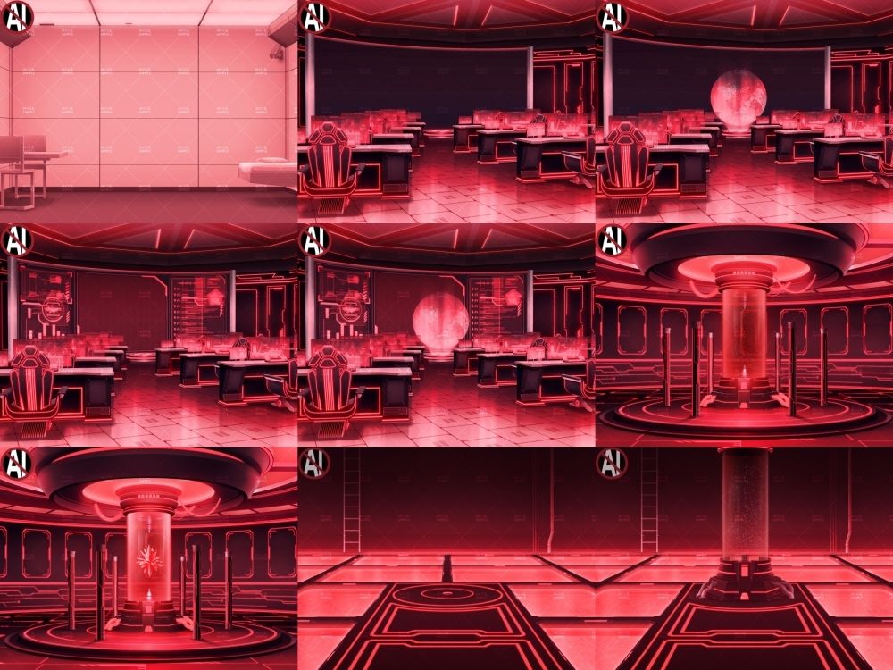 みにくる背景CG素材集『未来編』part02-Red×Black-A - サンプル画像 3