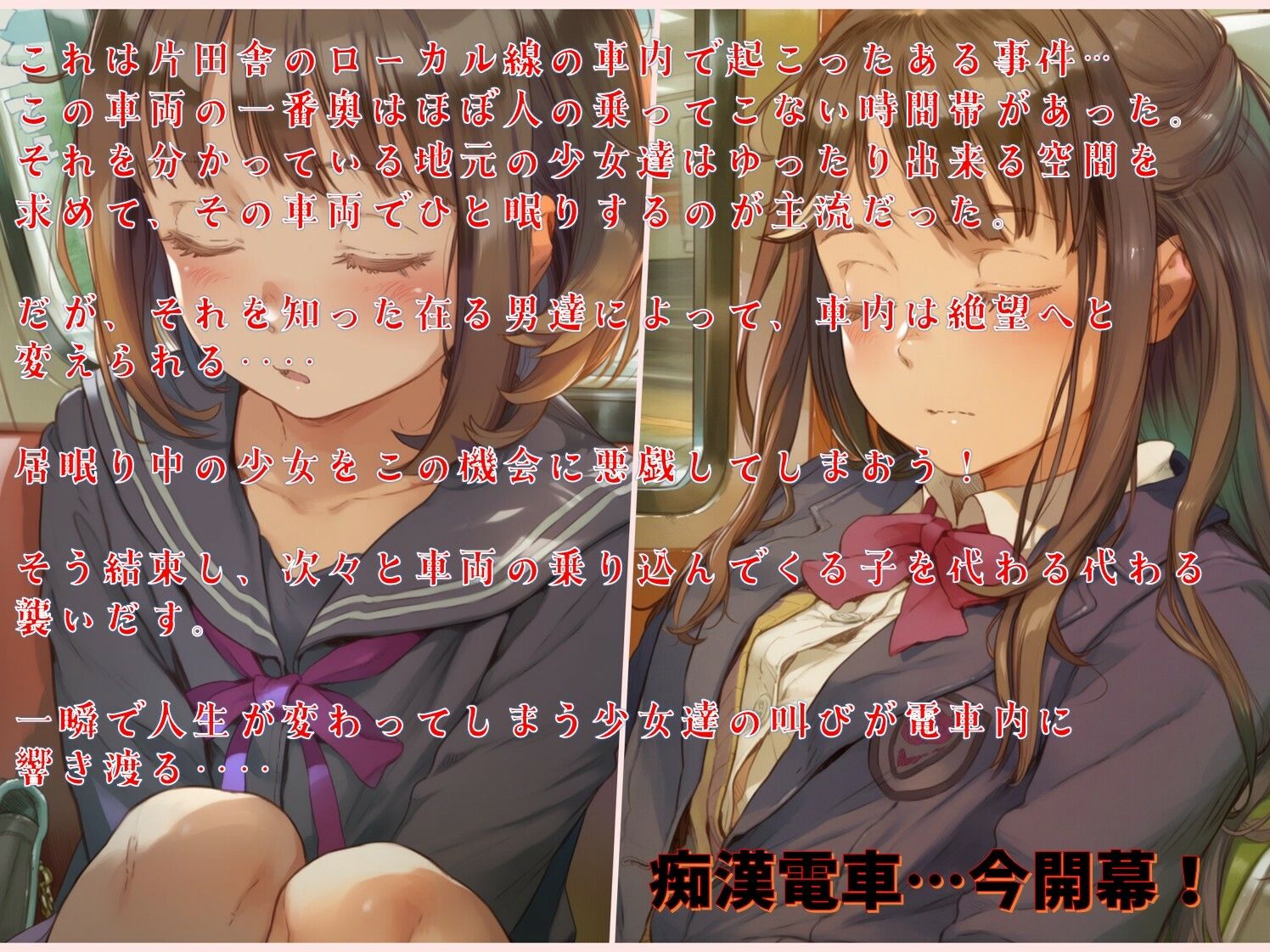 痴●電車！〜美少女が寝ている間に襲っちゃおう〜 - サンプル画像 1