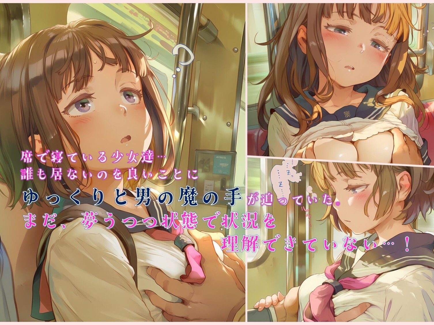 痴●電車！〜美少女が寝ている間に襲っちゃおう〜 - サンプル画像 2