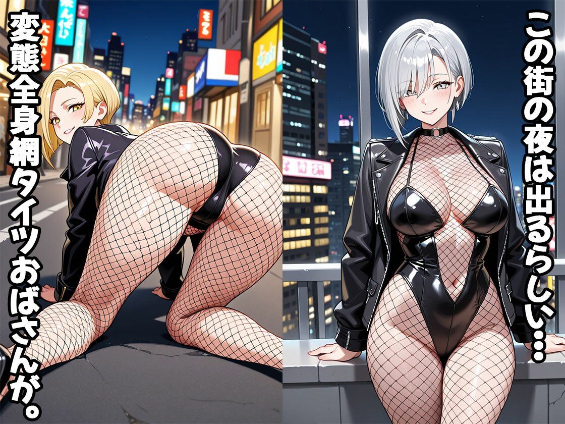 変態全身網タイツおばさん（CG100枚） - サンプル画像 1