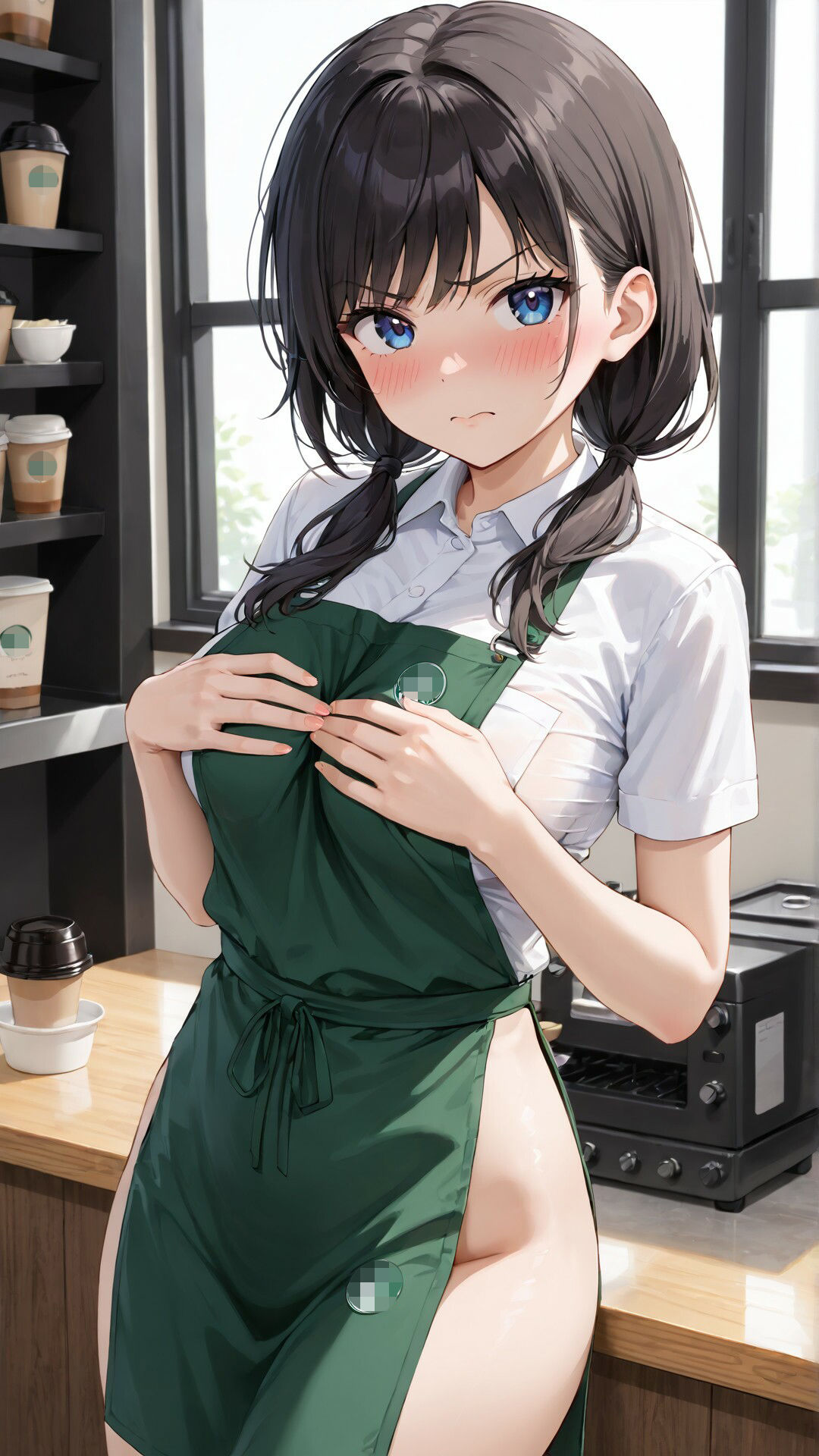 「嫌な顔されながらおっぱい見せてもらう」AIイラスト集 vol.2 - サンプル画像 6