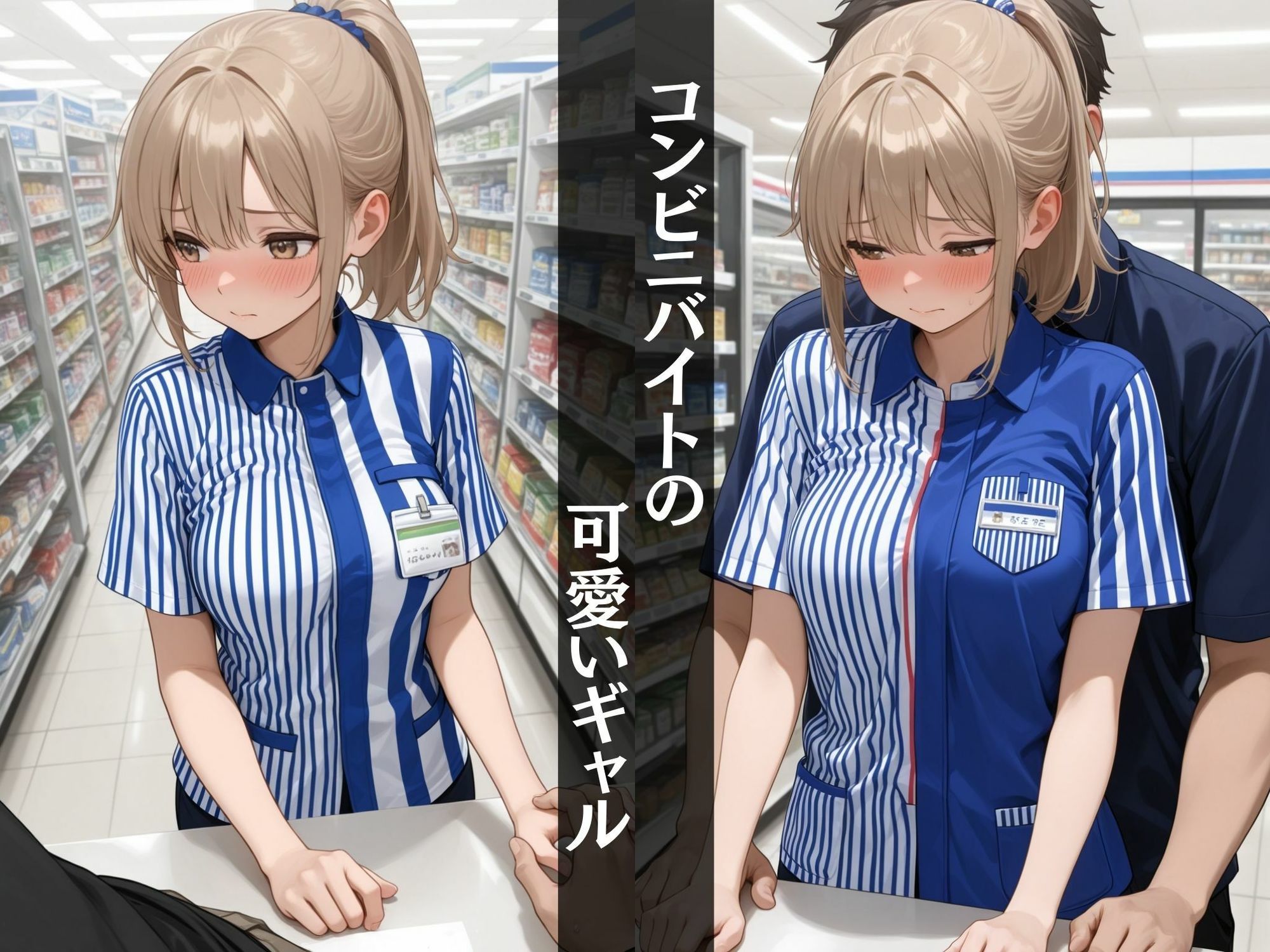 【女子校生】  バイトのギャルを辱める！〜業務中にセクハラ大量中出し〜 - サンプル画像 1