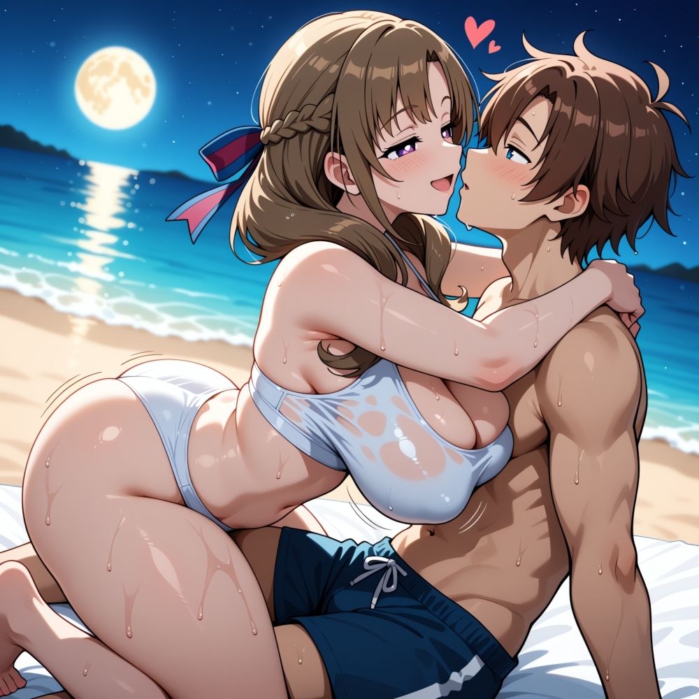 夏のビーチバレースポーツビキニコスプレ人妻カップル発情中出しHの夢18禁同人エロ画像CG集R-18 - サンプル画像 10