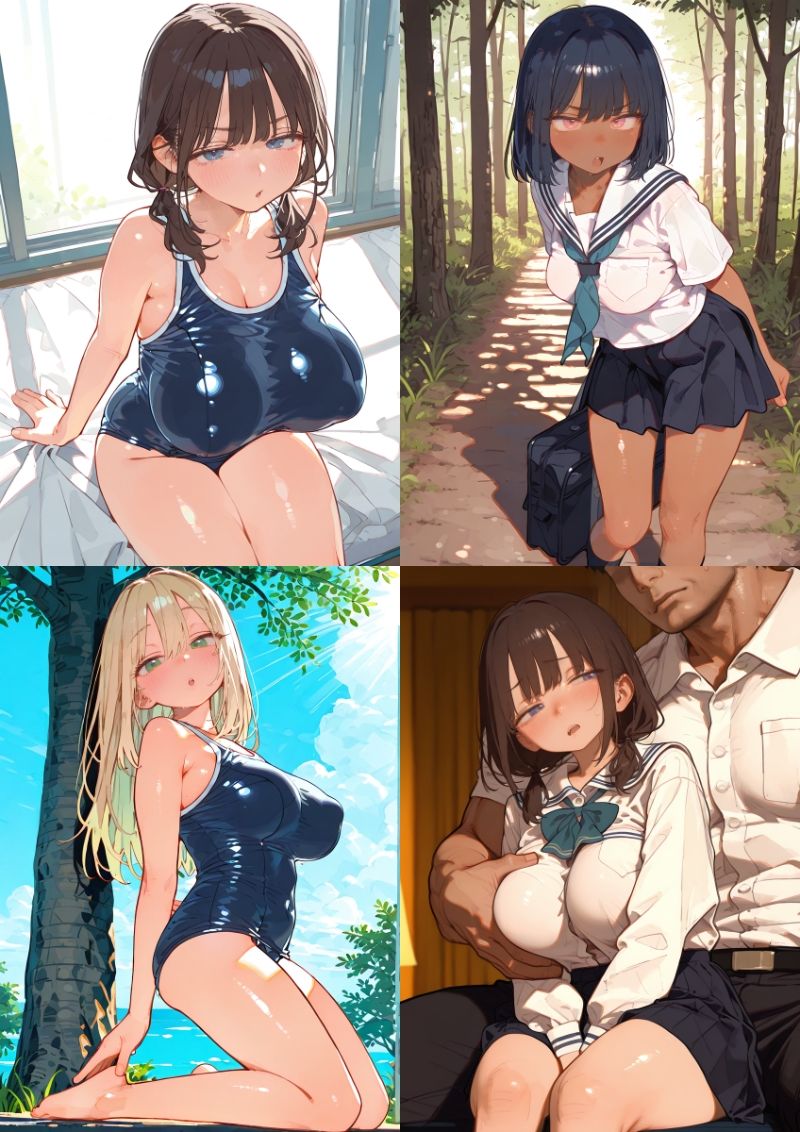 【500枚】気になるあの娘が……寝取られエッチ。JKの両穴使われ快楽堕ち。美麗イラスト集【加筆修正有】 - サンプル画像 1