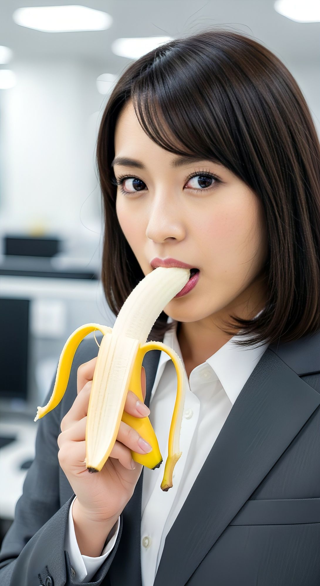 美女OLのベロ・唾天国 - サンプル画像 3