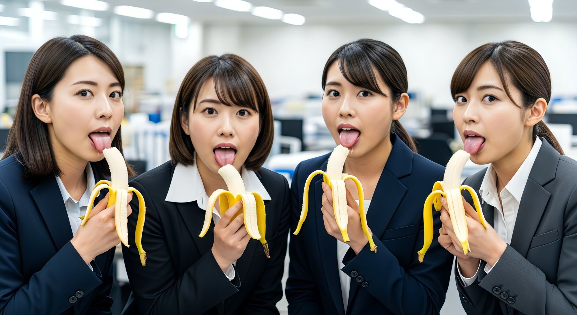 美女OLのベロ・唾天国 - サンプル画像 5