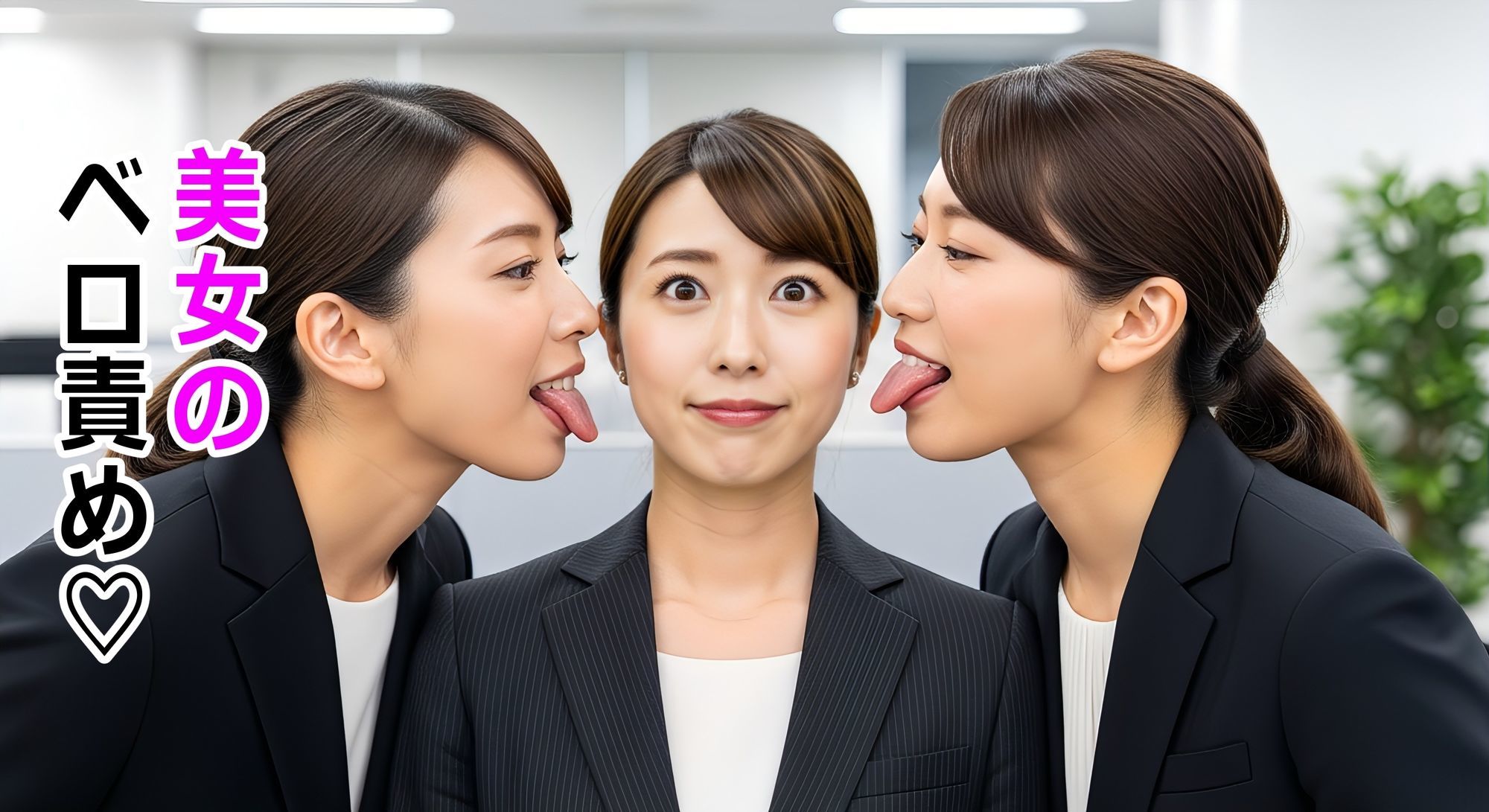 美女OLのベロ・唾天国 - サンプル画像 6