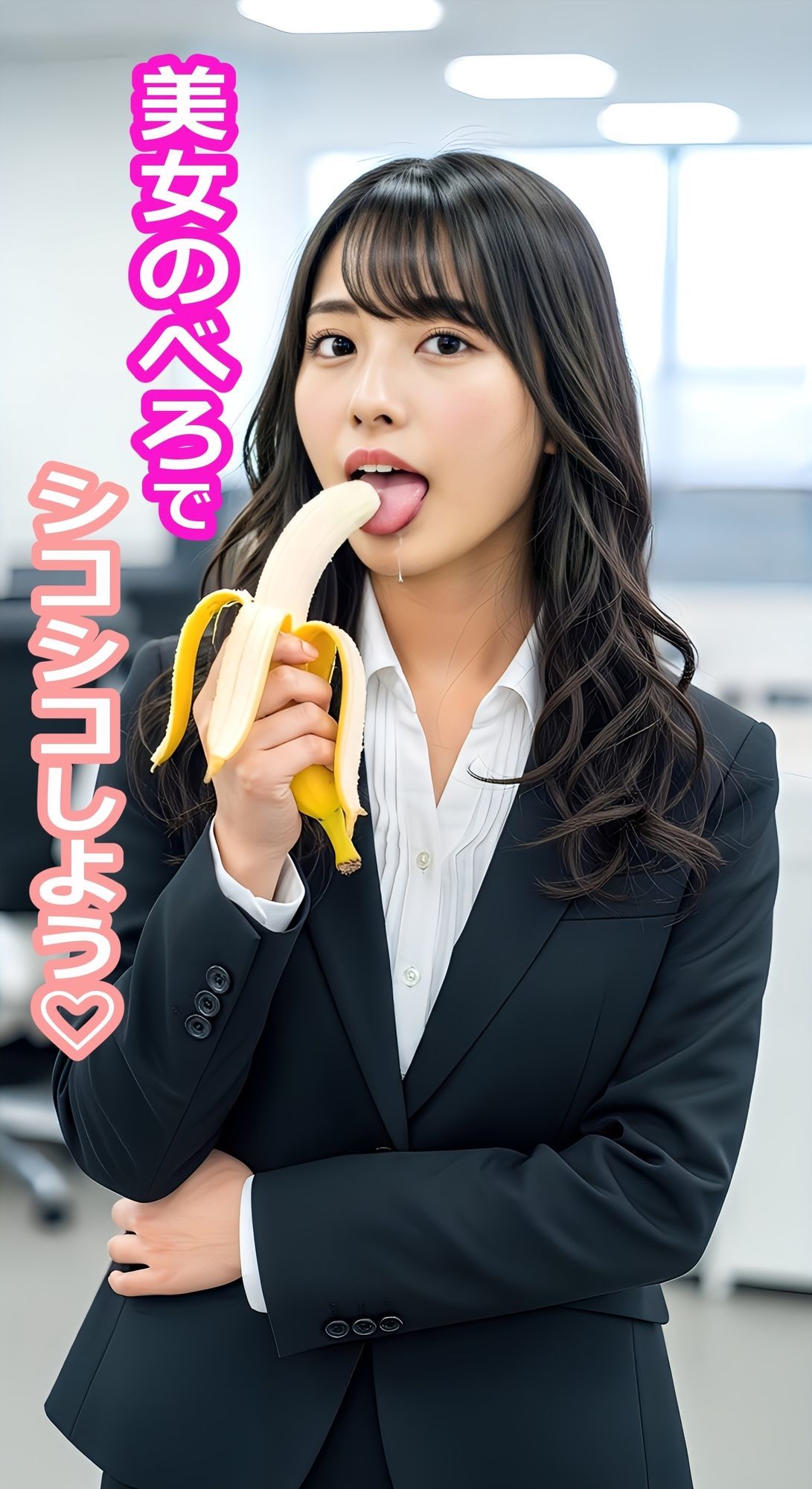 美女OLのベロ・唾天国 - サンプル画像 9