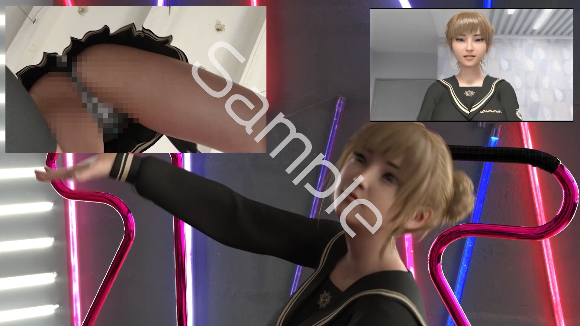 【▲100●100】生徒会長 一ノ瀬廻里・県警からの事情聴取で、自らの盗撮被害動画の確認を強いられる:Vol.R015『ダンスゲームで真下からスカート内を盗撮される』 - サンプル画像 2