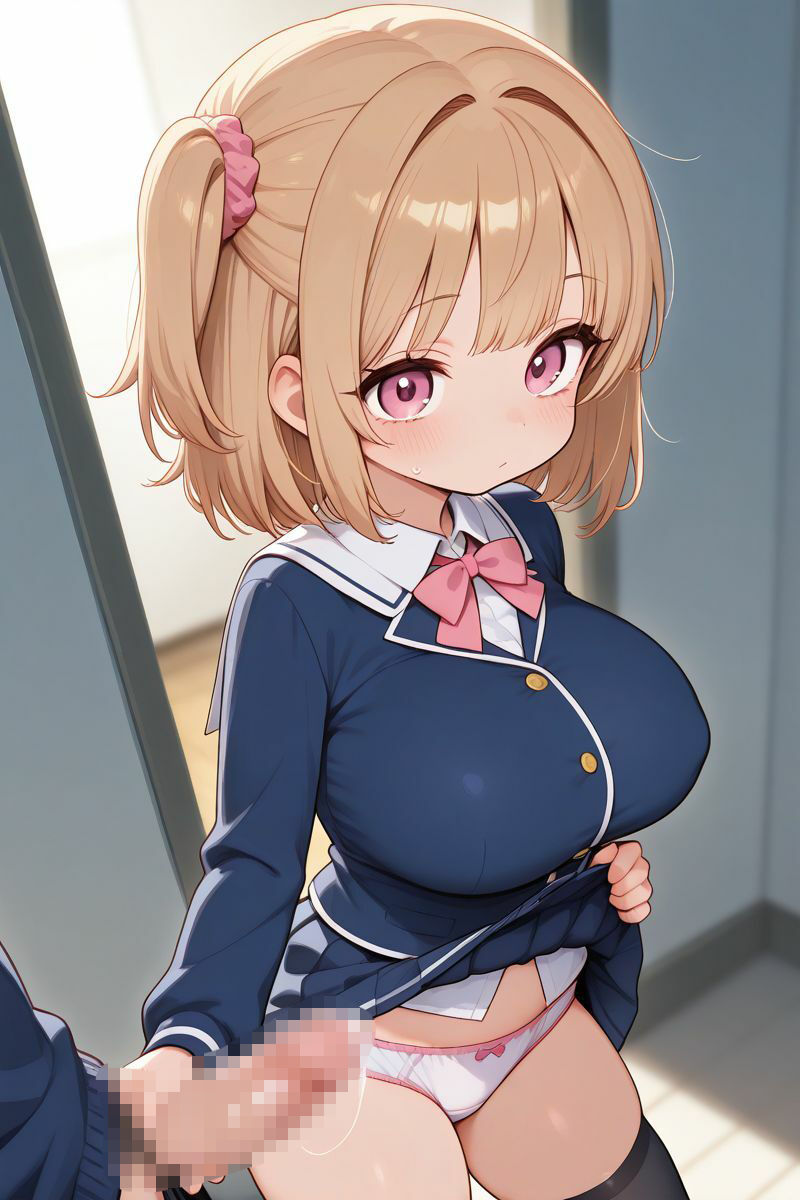 クラスメイトが巨乳だったのでお願いしたら生挿入させてくれた 「おっぱい好き？いっぱい出たね」 - サンプル画像 7