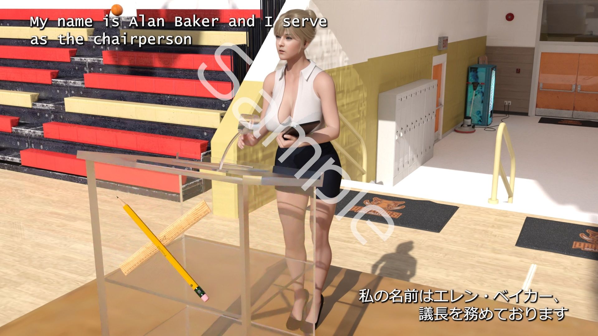 学生イングリッシュディベート全国大会に生徒会長 一ノ瀬廻里が臨む！Vol.01『国際ディベート協会のエレン・ベイカー先生（アジア太平洋局長・27歳女性）による開会の挨拶』 - サンプル画像 1