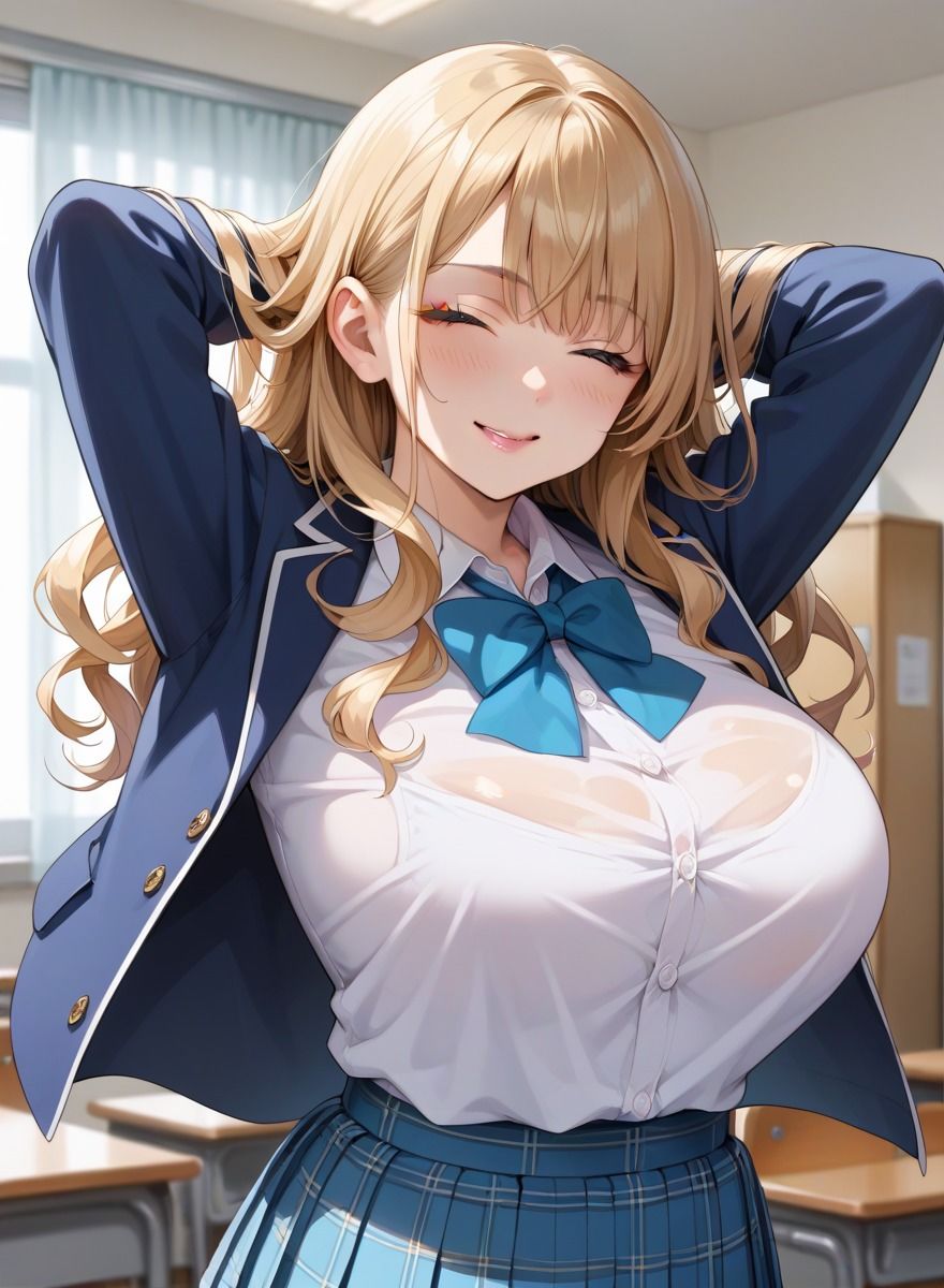 巨乳女子校生のHな誘惑〜金髪ギャルは種付け中毒〜 - サンプル画像 2