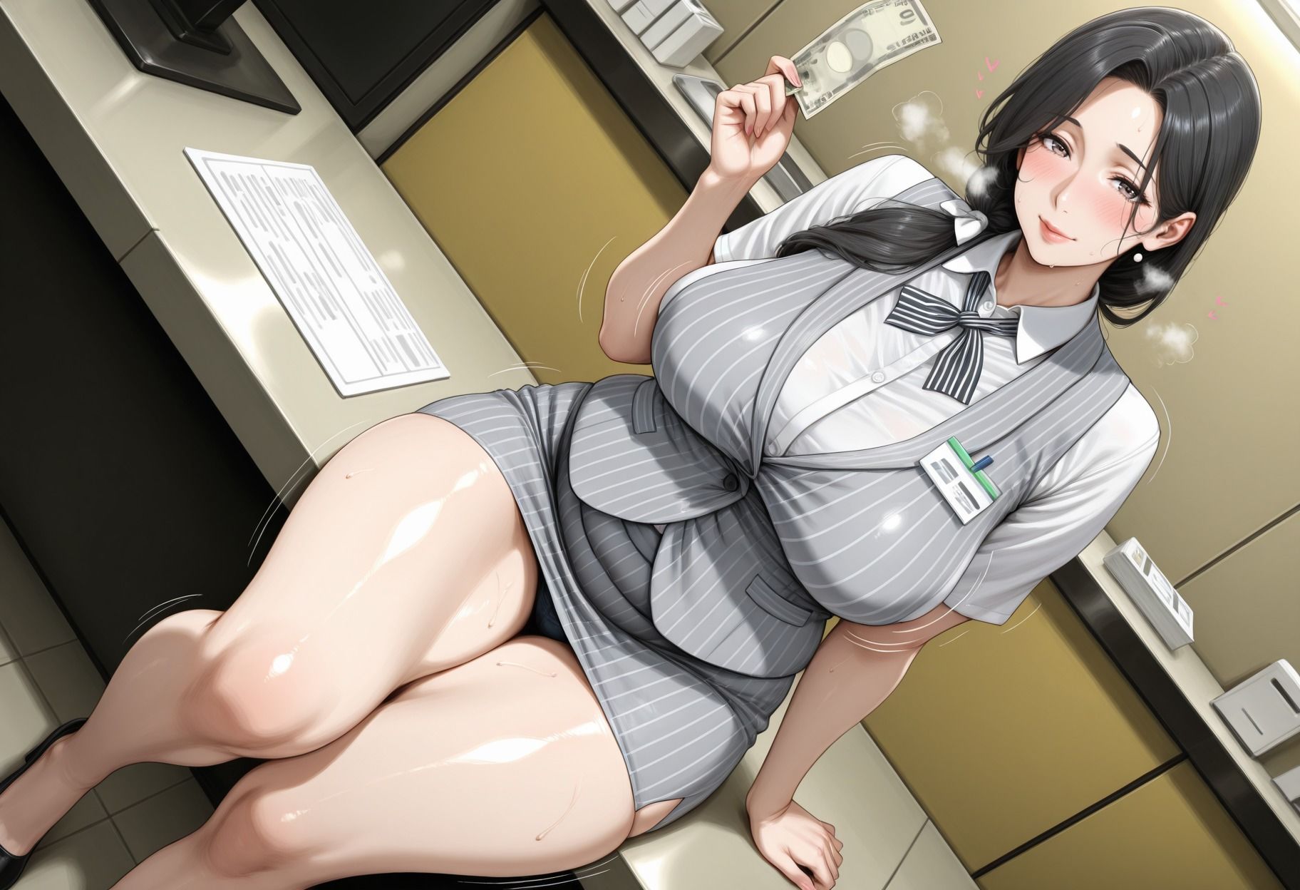 精子銀行  爆乳人妻受付員が精子の預入れを行います♪ - サンプル画像 1