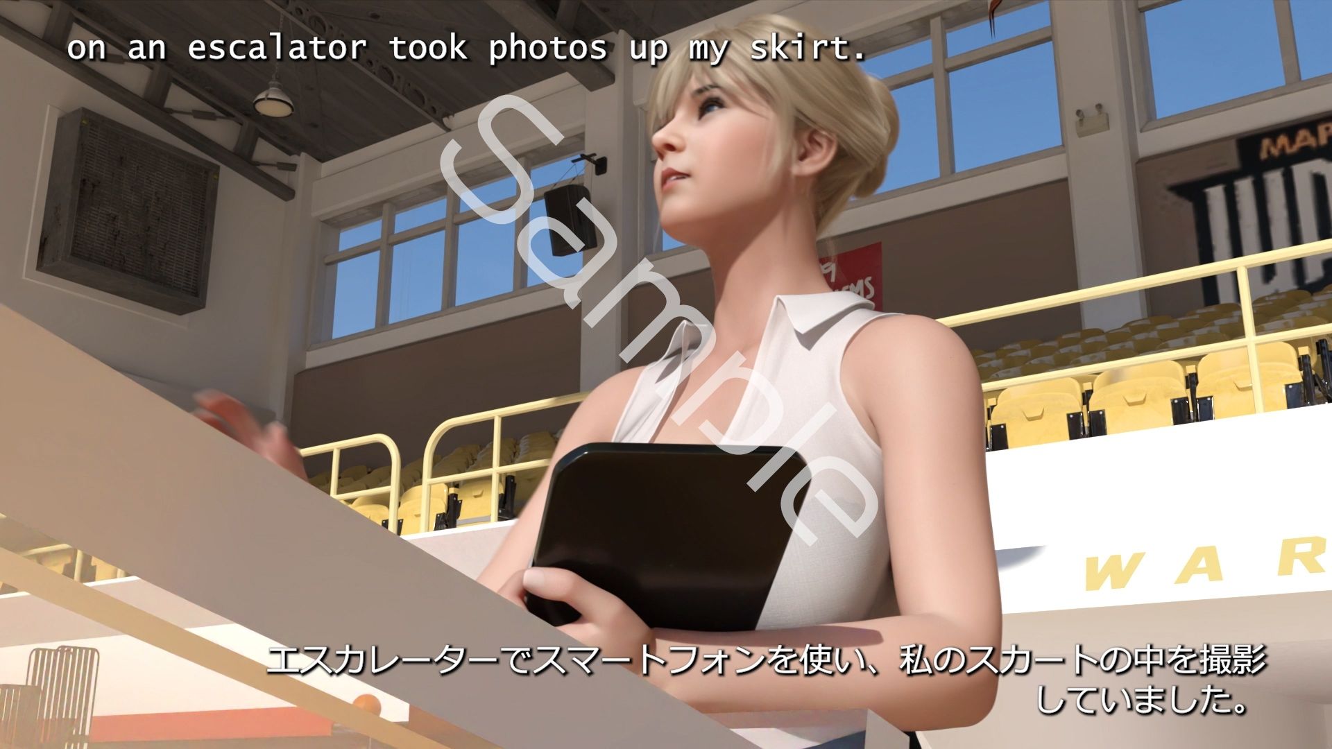 学生イングリッシュディベート全国大会に生徒会長 一ノ瀬廻里が臨む！Vol.01-P『国際ディベート協会のエレン・ベイカー先生（アジア太平洋局長・27歳女性）による開会の挨拶』（PV:水色Tバックショーツ） - サンプル画像 3