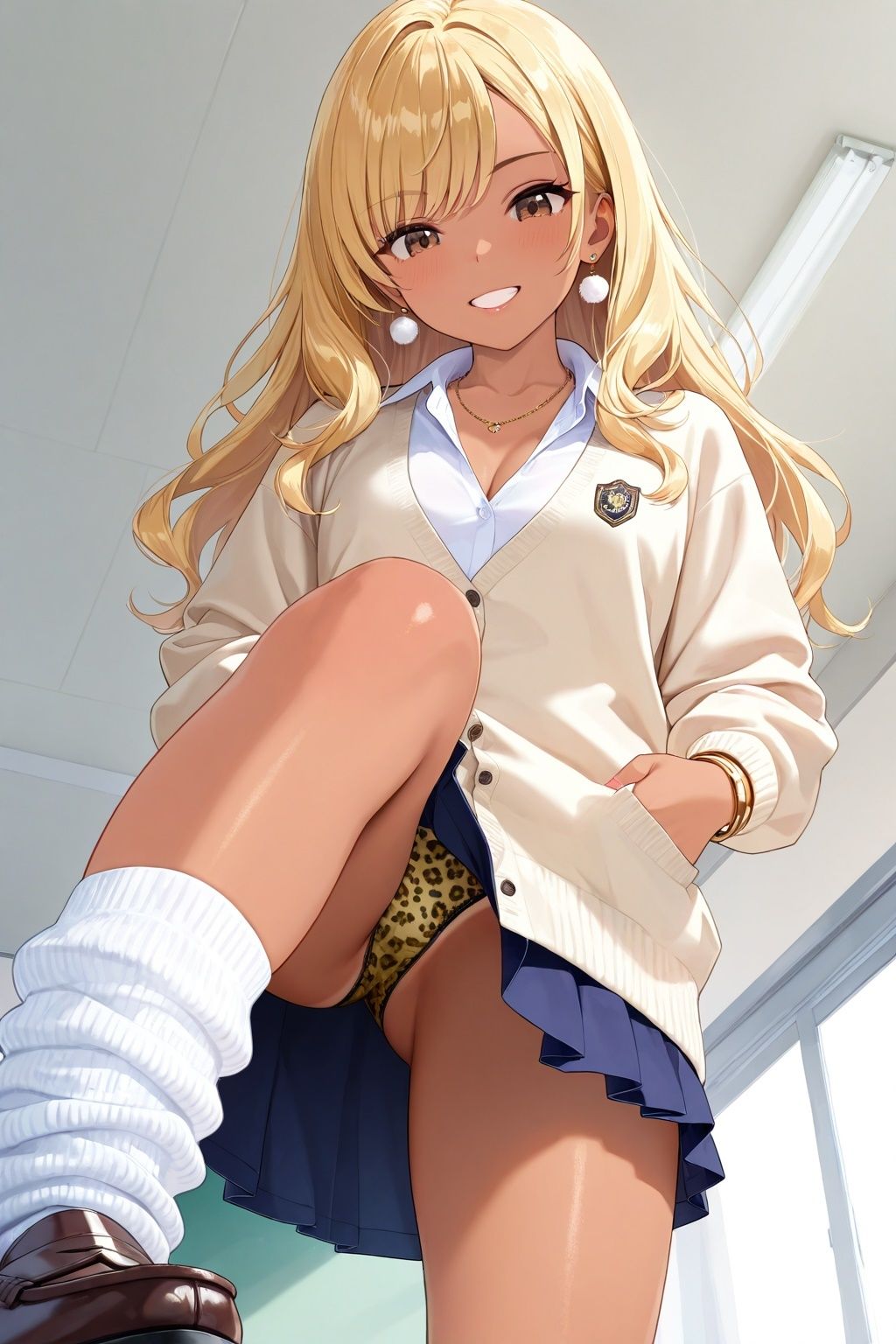 ルーズソックスJKの踏みつけパンチラ - サンプル画像 3