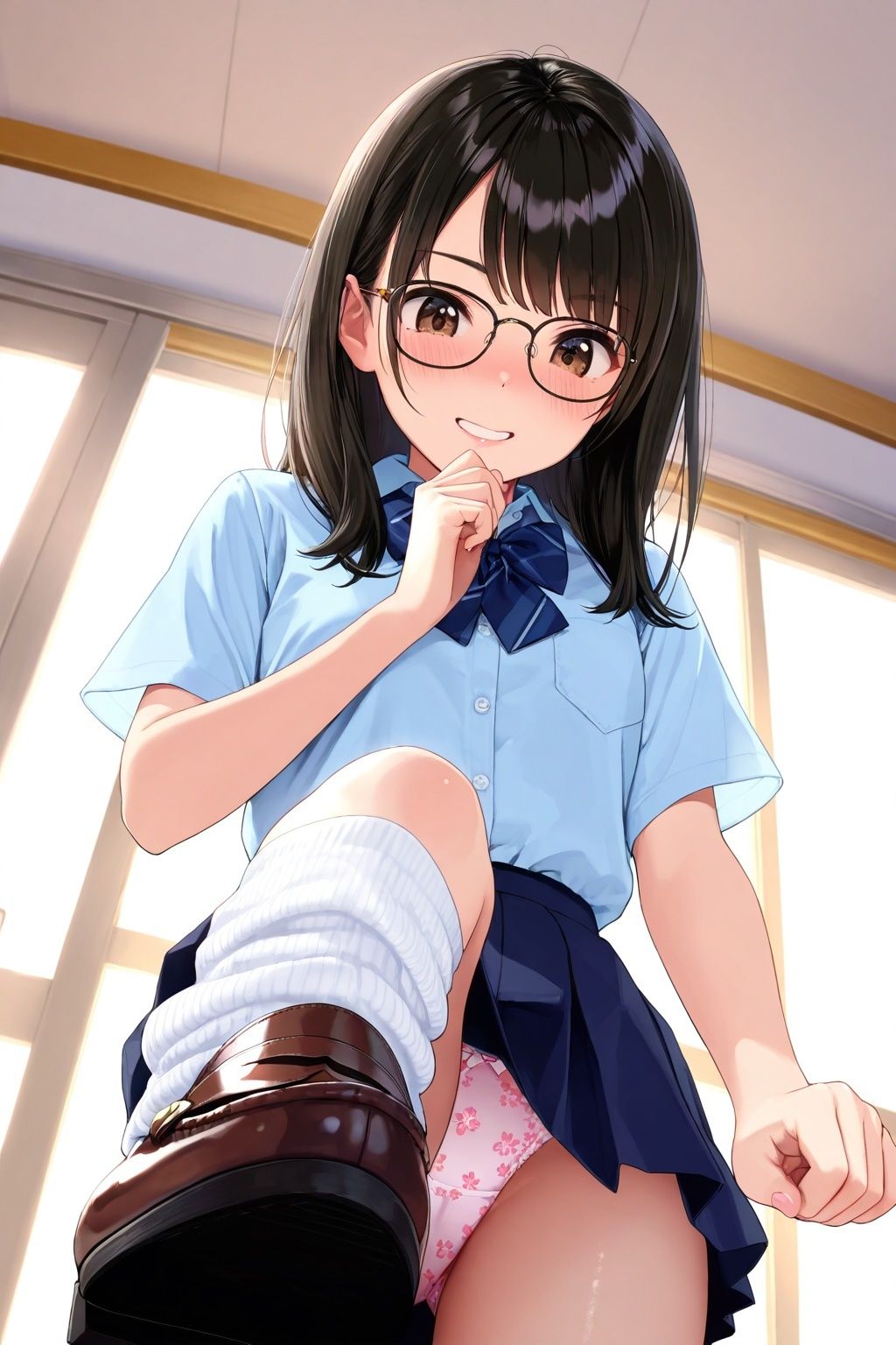 ルーズソックスJKの踏みつけパンチラ - サンプル画像 7