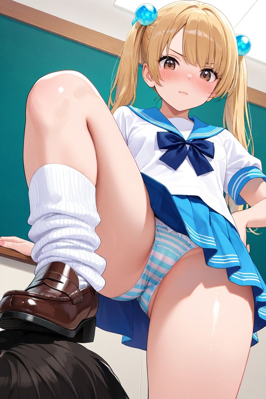 ルーズソックスJKの踏みつけパンチラ - サンプル画像 9