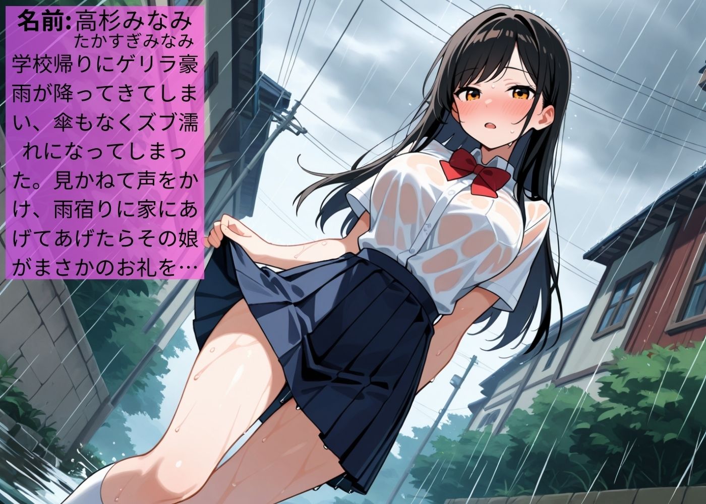 ズブ濡れになった美少女を雨宿りで家に入れてあげたお礼に中出しさせてもらった【淫乱】【ドジっ娘】【女子校生】【CG500枚】 - サンプル画像 1
