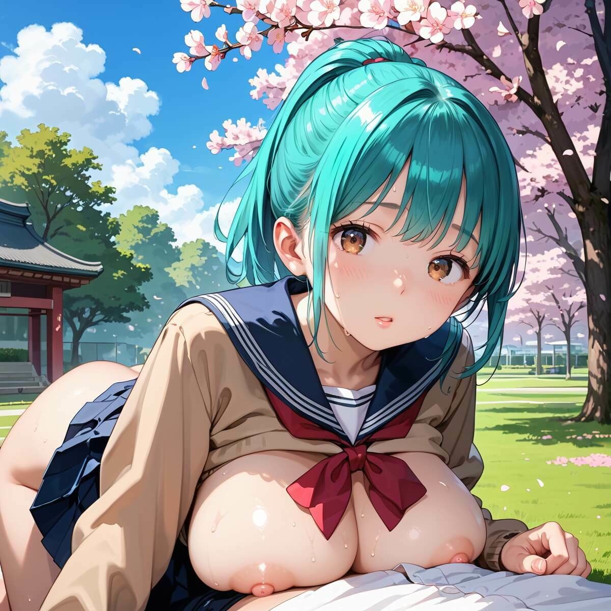 ノーパン学園のエッチな入学式〜学業よりもエッチ優先学校のムフフな実態〜2【厳選CG200枚収録】 - サンプル画像 4