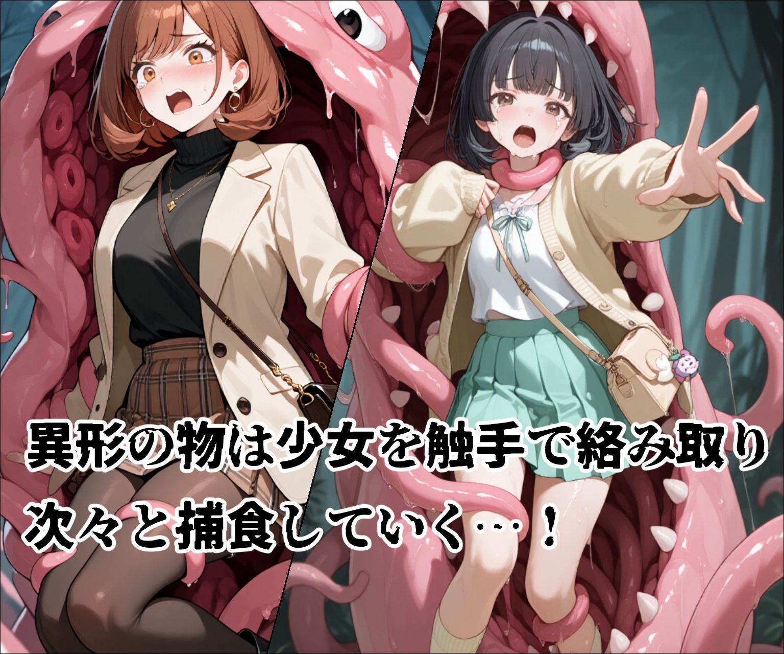 肉壁ノ檻 異形に捕らわれた女の子たちは丸呑みの末、終わらない快楽地獄に堕ちる… - サンプル画像 3