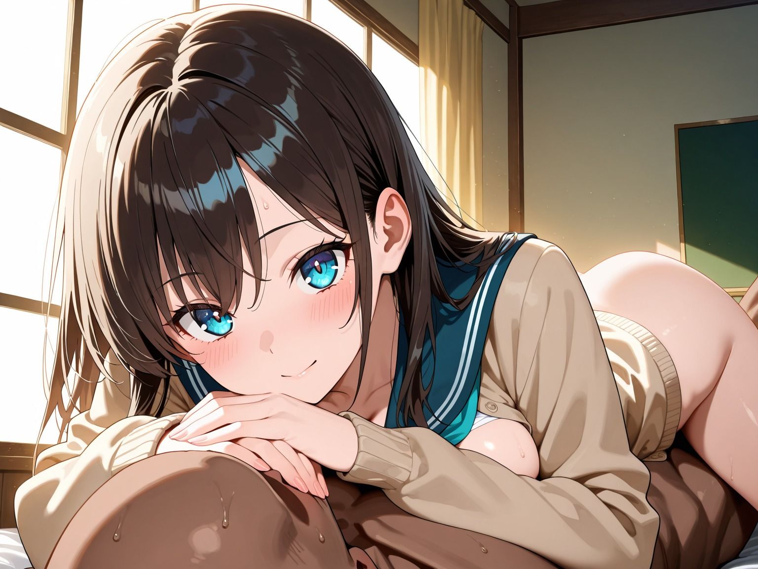 エロ盛りな淫乱巨乳女子校生に分からせ種付けSEX - サンプル画像 1