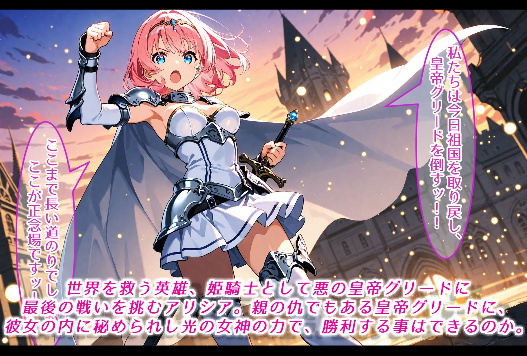 女神の力を受け継ぎし姫騎士、最終決戦で悪の皇帝に敗れ、苗床と化す。 - サンプル画像 1