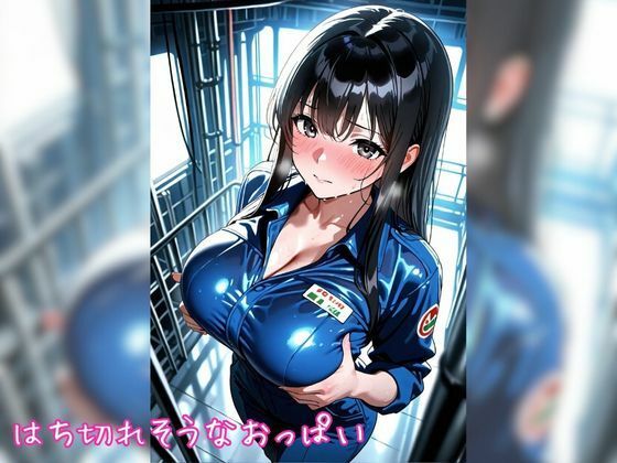 汗だく作業着と黒髪爆乳娘 〜仕事疲れの勤務中に何度も快楽悶絶絶頂オナニー〜【縦長500枚】 - サンプル画像 3