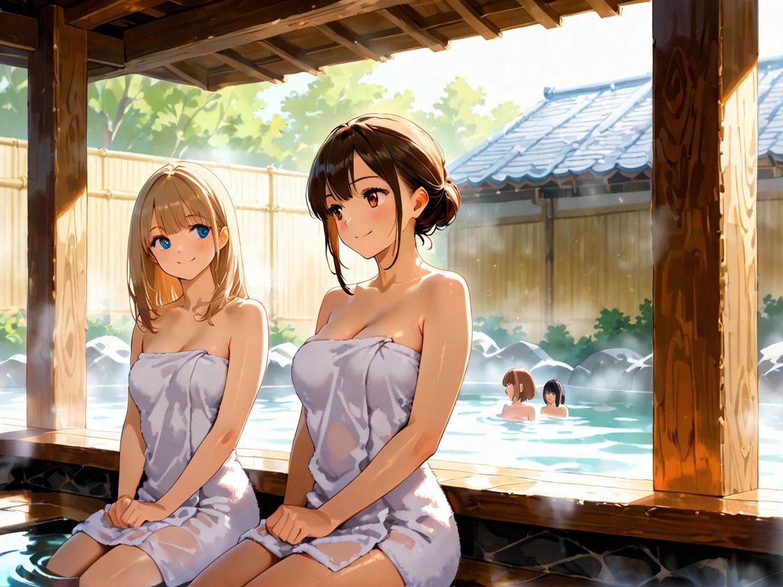 混浴温泉（はーと）湯けむり大乱交旅行！ - サンプル画像 2