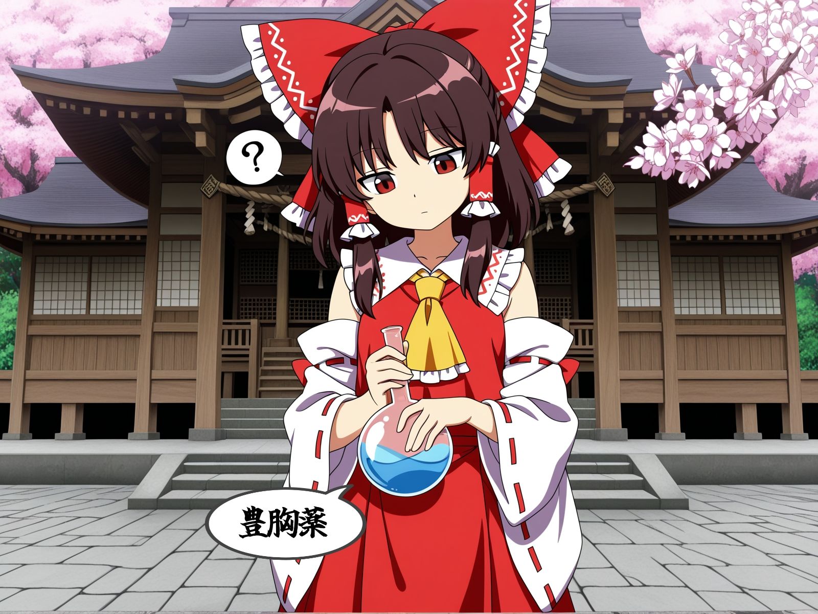 胸が大きくなる薬を飲んだ博麗霊夢とイチャラブSEX - サンプル画像 1