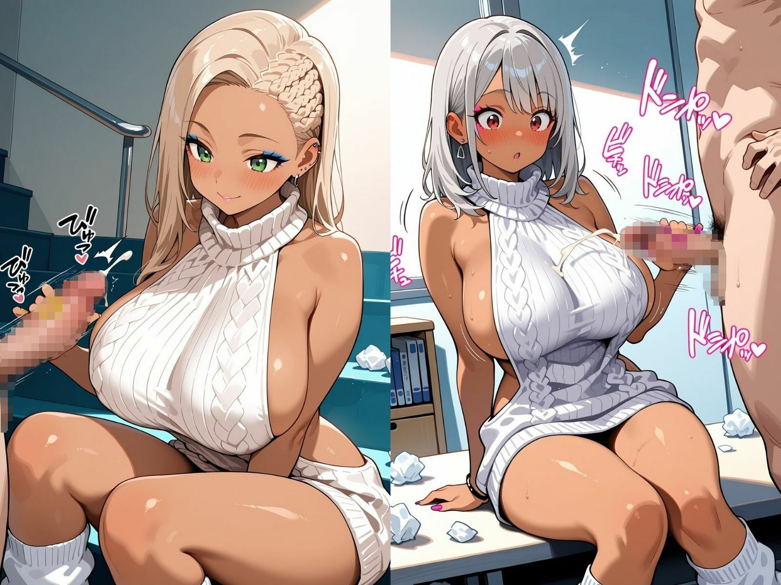 ギャルシコ学園 搾精部〜童貞を〇すセーター編〜 - サンプル画像 2