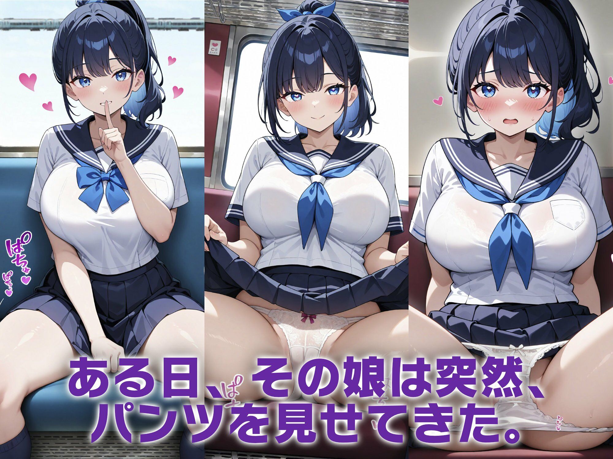 2人だけの電車で見せつけてくる娘に理性を失った僕は… 水野あい - サンプル画像 3