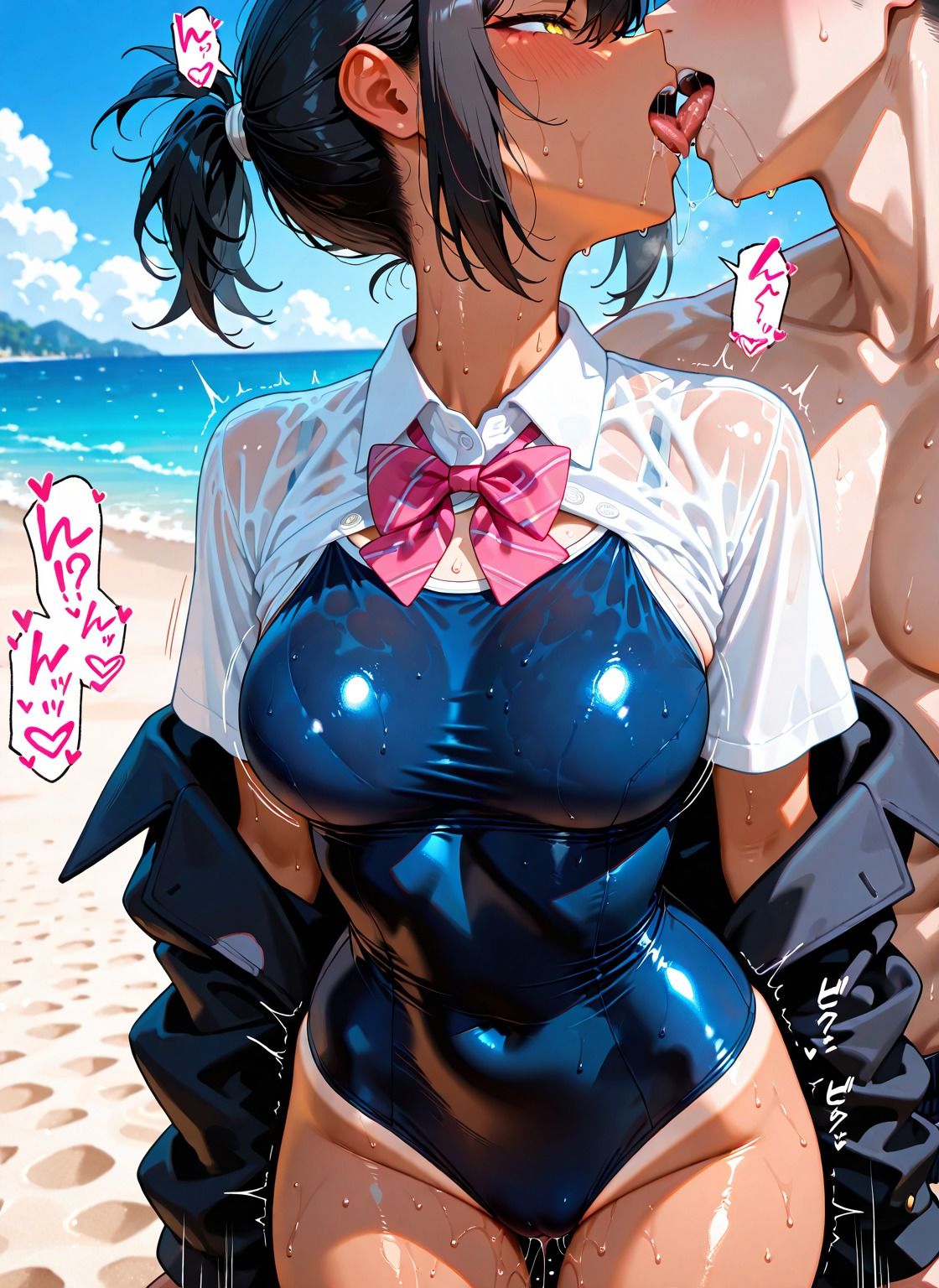 ビーチの性処理スク水少女〜誰とでも、どこでも、いつでも交わる少女の話〜 - サンプル画像 7