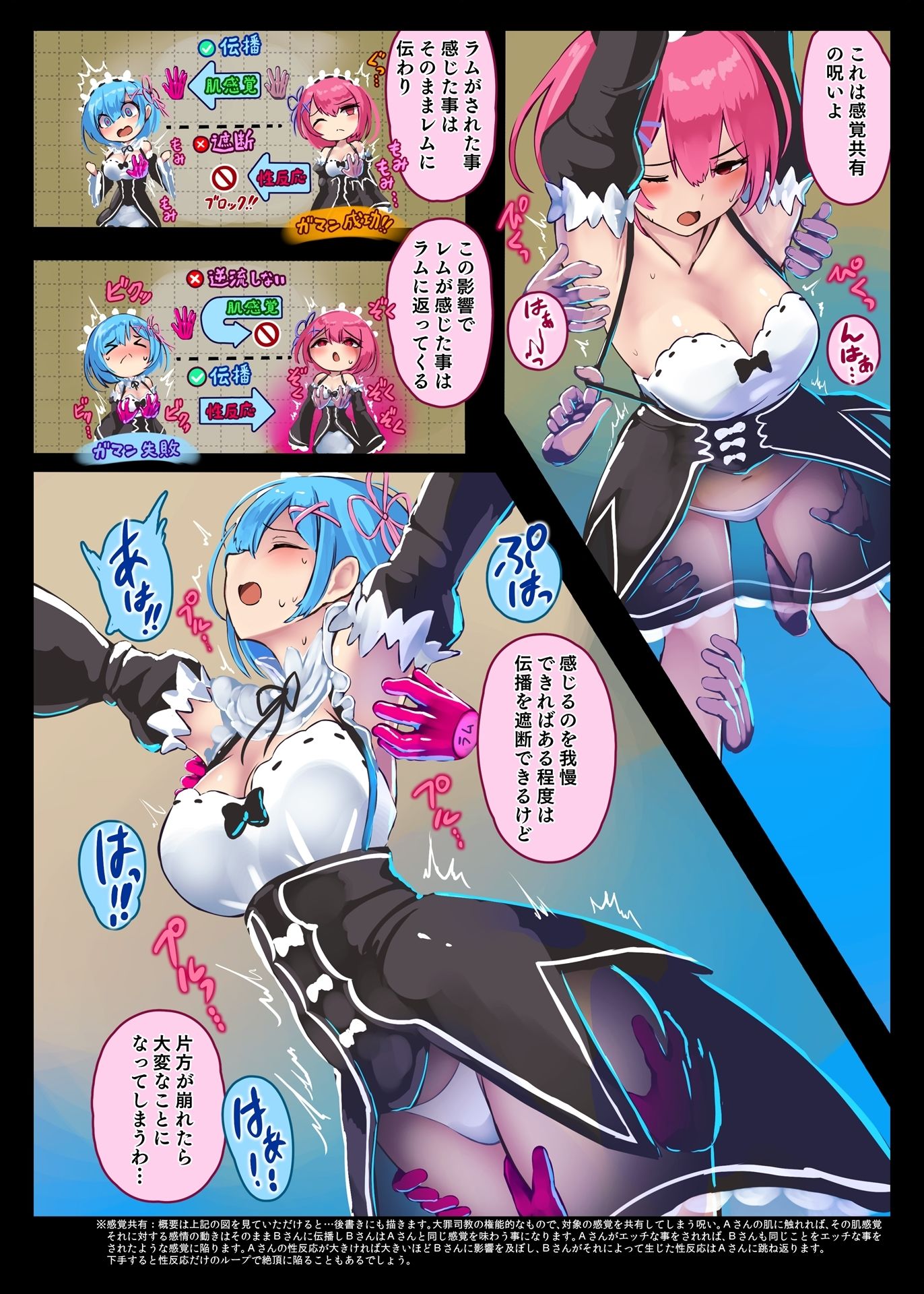 鬼メイド  レム  性感共有地獄 - サンプル画像 1