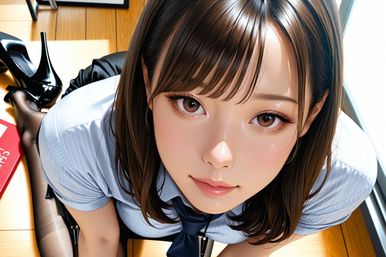 パンスト秘書の巨乳管理 - サンプル画像 4