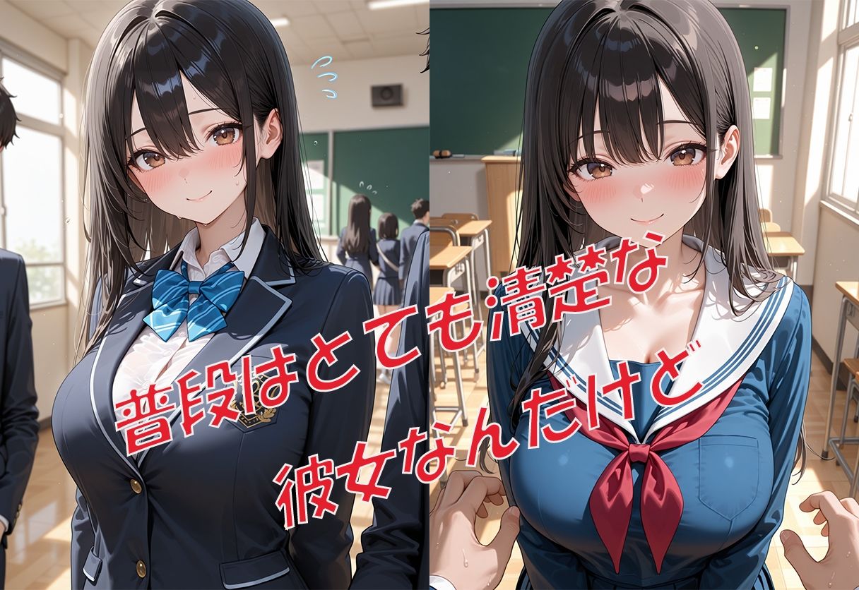 学校で一番清楚な彼女  裏の顔はドスケベだった - サンプル画像 3