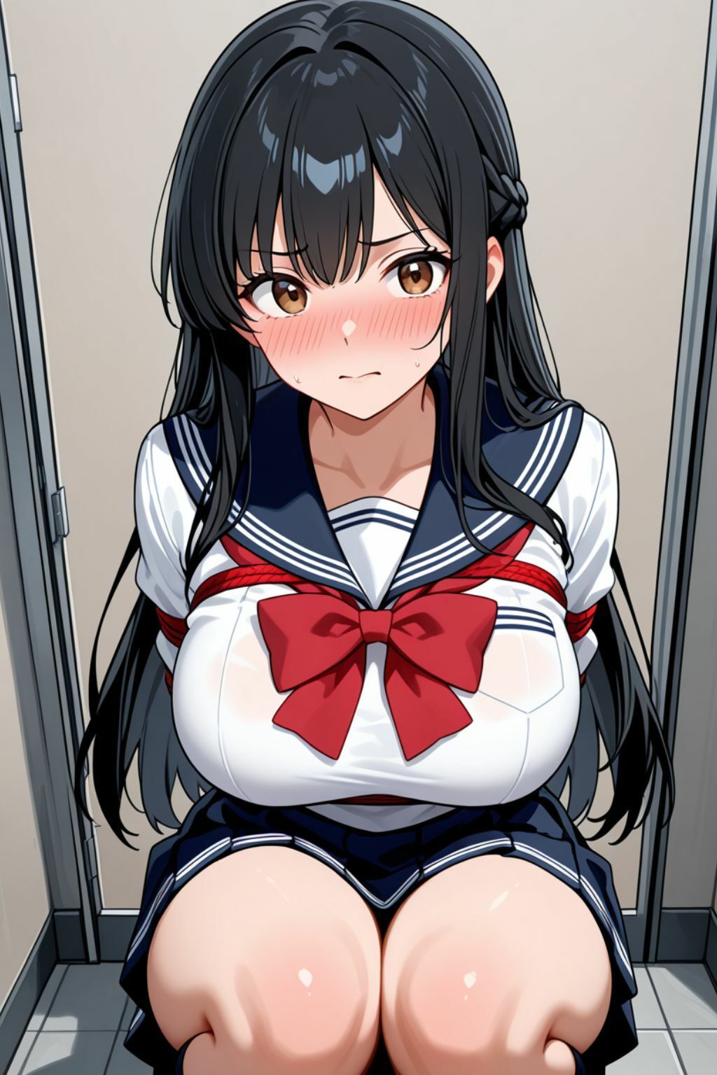 爆乳学園 恥辱の種付け:理性を失い快楽に溺れる肉便器たち - サンプル画像 1