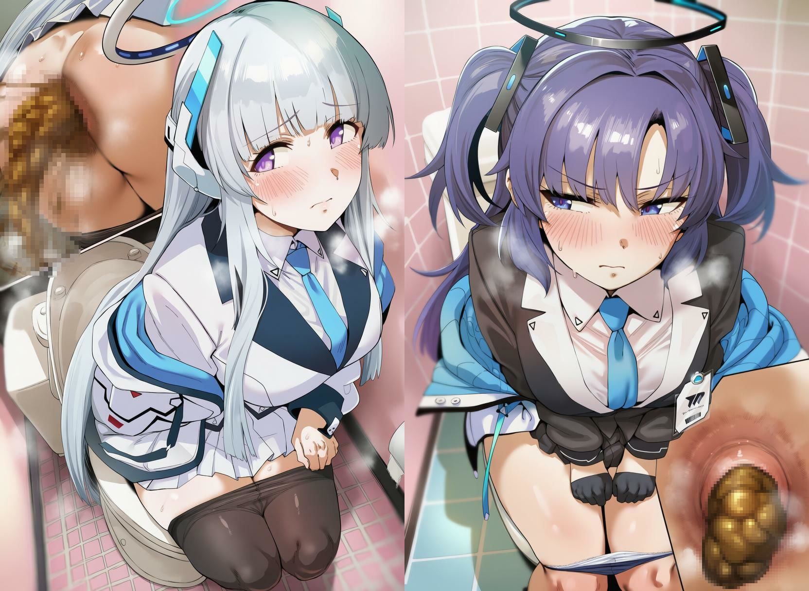 ブ○ーアーカイブ 脱糞スカトロCG集 ユウカ＆ノア編 - サンプル画像 6