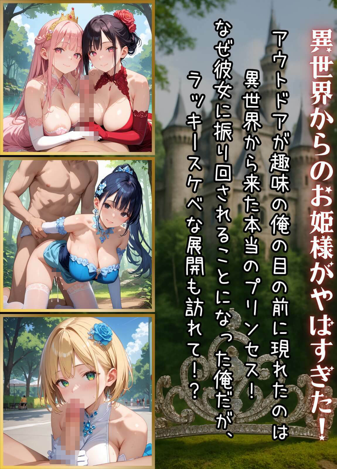 プリンセスと野獣たち！異世界のお姫様をめちゃくちゃにします！2【厳選CG240枚収録】 - サンプル画像 1