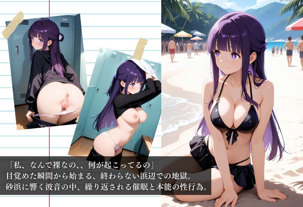 ビーチで催● メチャクチャに犯●れ妊娠確定してしまうフェルン。気づいた時には手遅れだった。 - サンプル画像 1